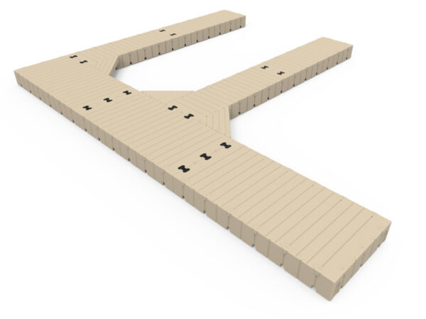 F-Shape Dock, 30′ Long x 25′ Wide, with 40″ Finger Docks